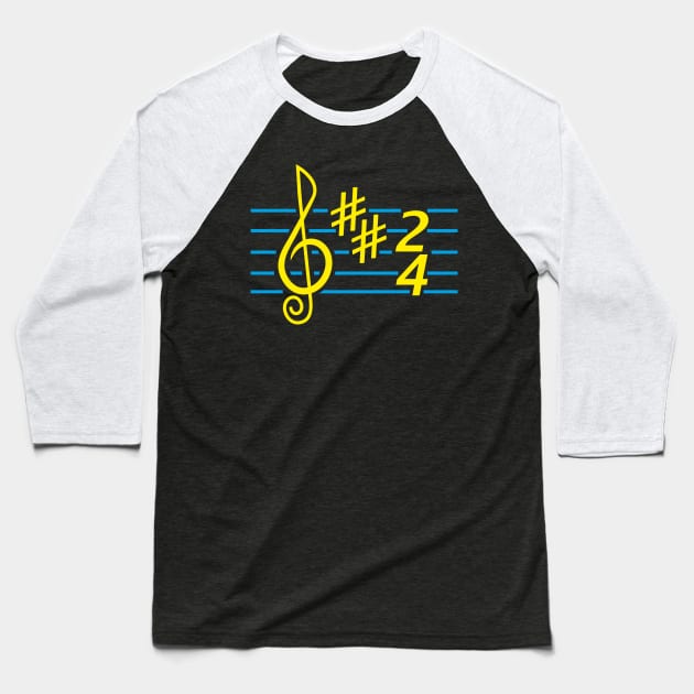 Notes music. Treble clef (color print) Baseball T-Shirt by aceofspace